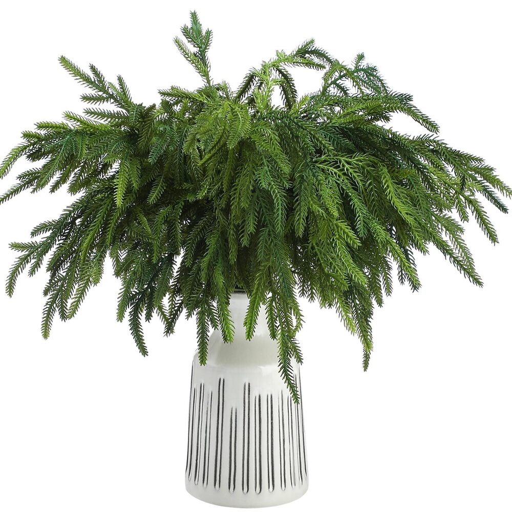 9388 12 Pcs 18 Inch Christmas Norfolk Pine Branches, Artificial Norfolk